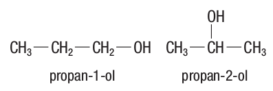 Two isomers of propanol